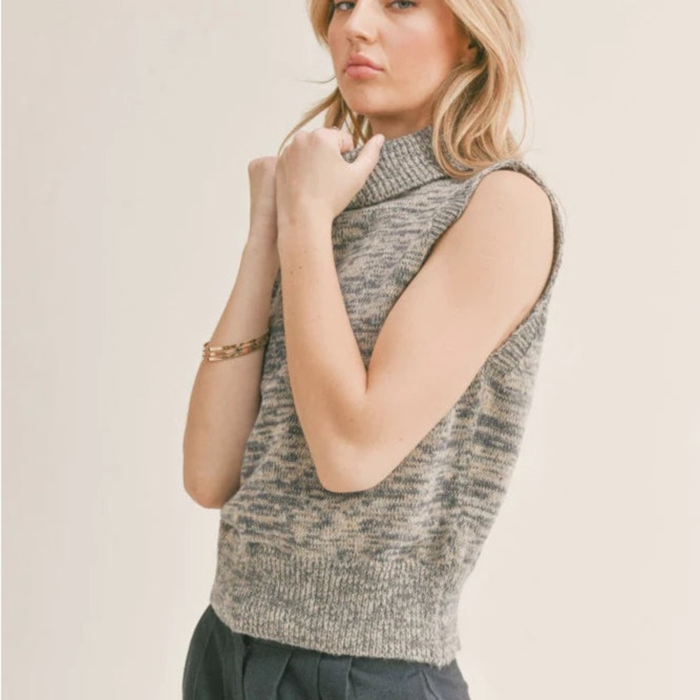 Michael KORS | Sleeveless Chunky Knit Cashmere Sweater | Marled Gray